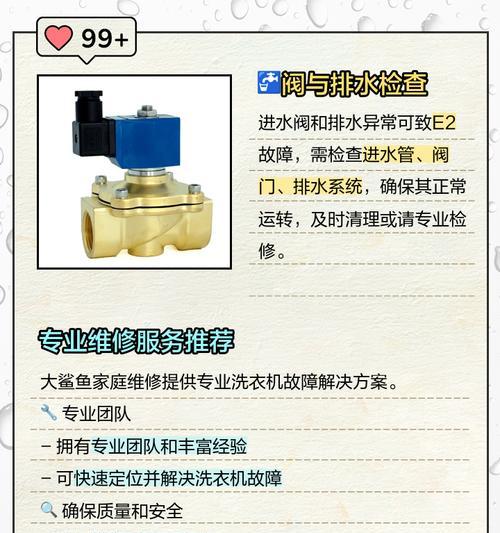 解决洗衣机不脱水显示E2的问题（探索原因和解决方法，省时省力洗衣无忧）