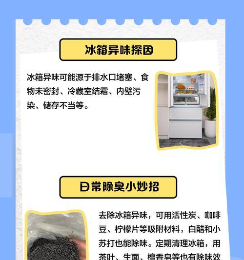 清除冰箱里的恶臭，保持食品新鲜（有效处理冰箱异味的方法和技巧）